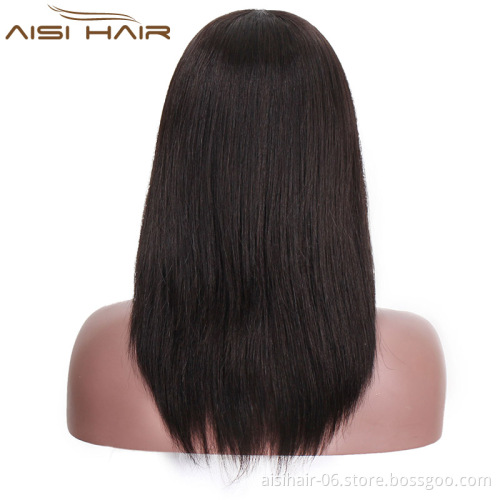 Aisi Hair Natural Black Brazilian Hair Wigs 100% Unprocessed Human Hair Long Straight Wigs For Black Women